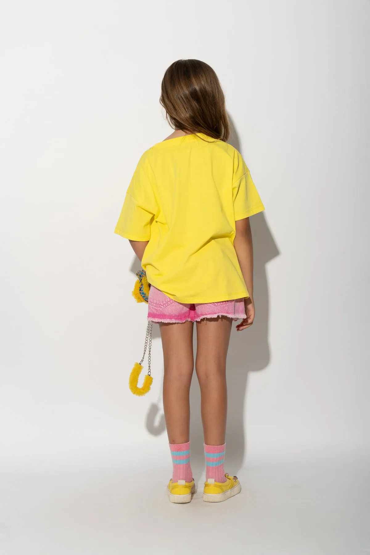 YELLOW T-SHIRT WITH EMBROIDERED LOGO